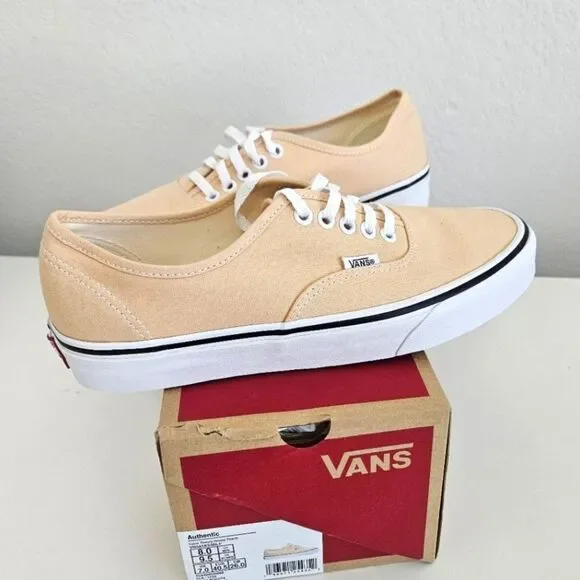 NWT Vans | Color Theory Honey Peach Authentic Low Top Lace Up Shoes Womens 9.5 - Picture 1 of 9